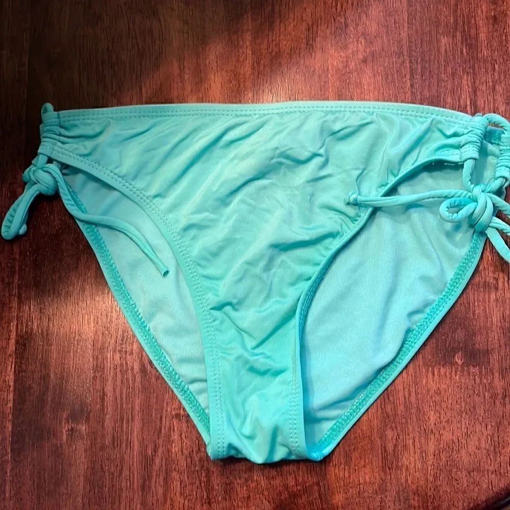 Apt. 9 String Turquoise Bikini Bottom Adjustable Side Strings - Size 6 - Picture 4 of 5